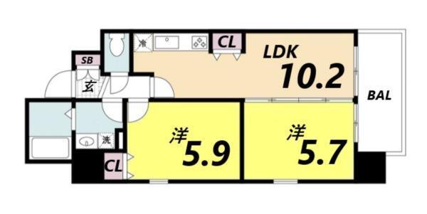 パークフラッツ尼崎 間取り図画像