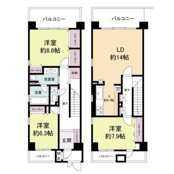ナビールコート安井町 間取り図画像