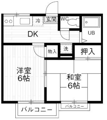 南塚口ハイツ 間取り図画像