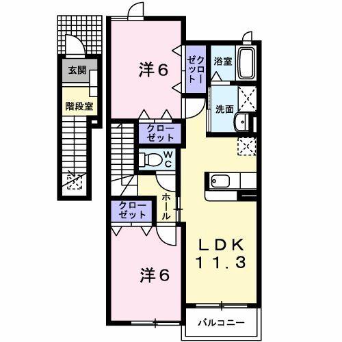 ルナ　パレス　Ａ 間取り図画像