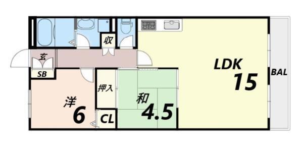 ハイム園田 間取り図画像