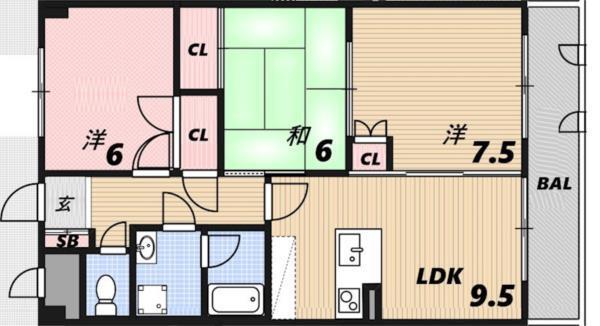 甚樹園マンション弍番館 間取り図画像