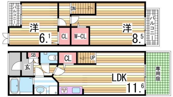 クレール有瀬 間取り図画像