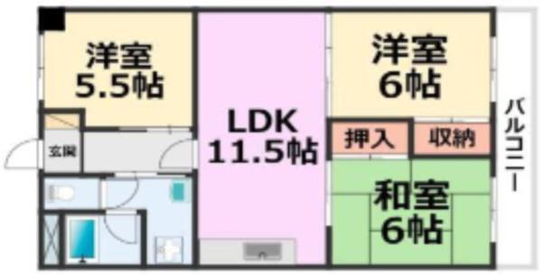 シティハイツ立花１ 間取り図画像