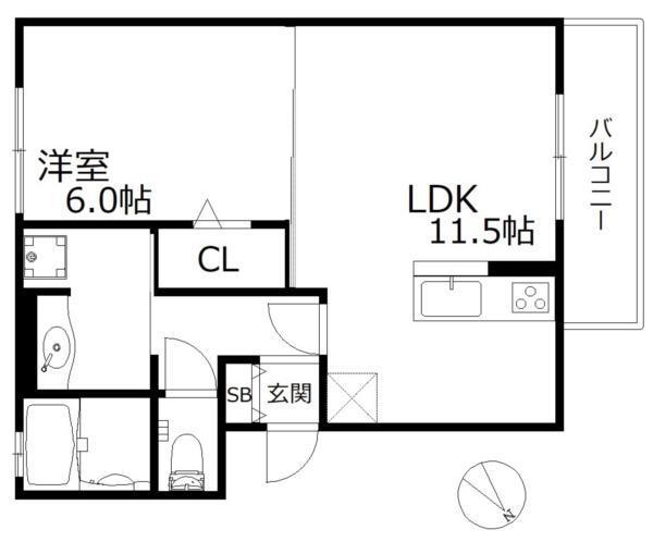 セジュール甲子園春風 間取り図画像