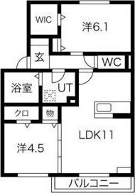 カルテット昆陽 間取り図画像