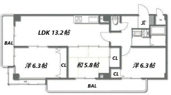 パレロワイヤル武庫之荘 間取り図画像