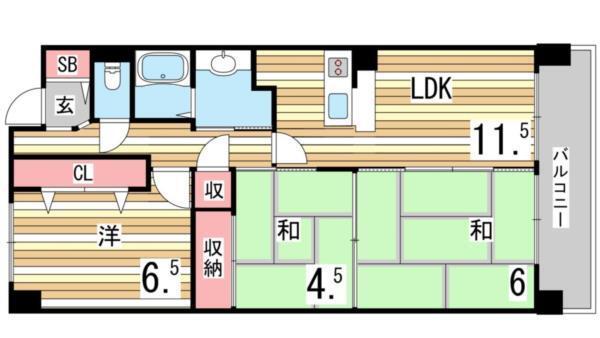 ハートランド甲南 間取り図画像