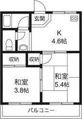 ハイツグリーンヒルB棟 間取り図画像