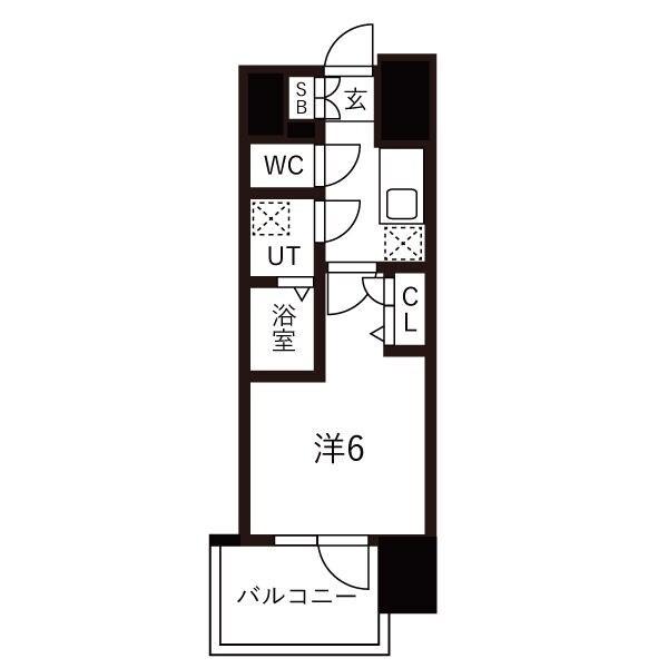 レジュールアッシュOSAKAGATEWAY 間取り図画像