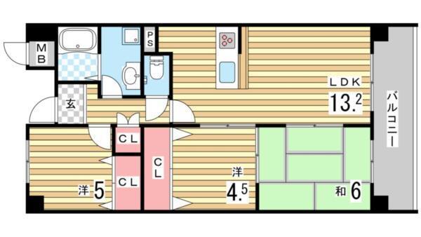 ホップス須磨 間取り図画像
