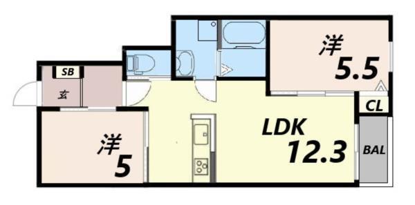 イーリスハイツ富松 間取り図画像