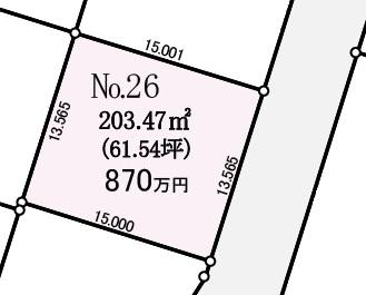 区画図（※図面と現況に相違がある場合には現況有姿とします）