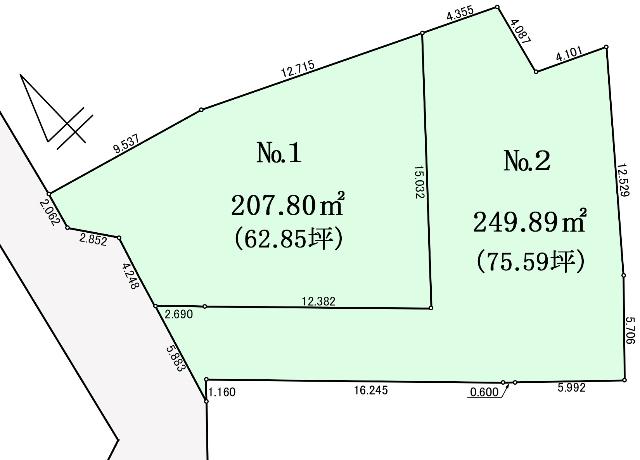 区画図（※図面と現況に相違がある場合には現況有姿とします）