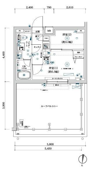 ARCOBALENO KITA-AYASE 間取り図画像