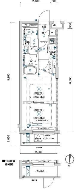 ARCOBALENO KITA-AYASE 間取り図画像