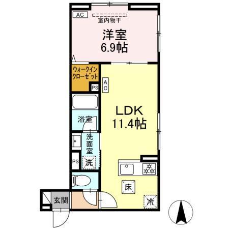 セレスティア大谷田Ⅲ（103） 間取り図画像