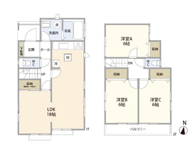 三郷市新和四丁目　中古戸建 間取り図画像