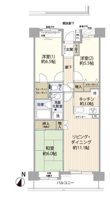 エフローレ新三郷216 間取り図画像