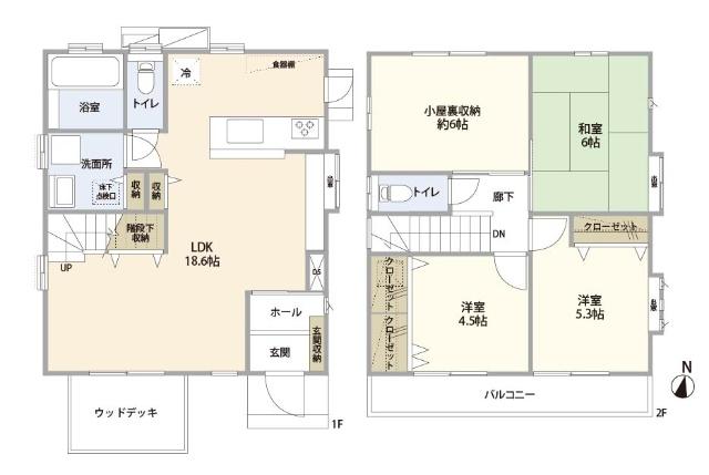 三郷市彦成二丁目　中古戸建 間取り図画像