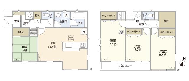 三郷市番匠免中古戸建 間取り図画像