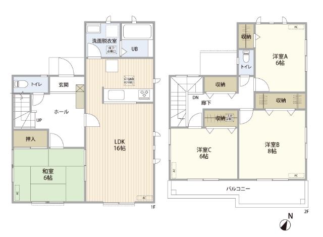 三郷市鷹野中古戸建 間取り図画像