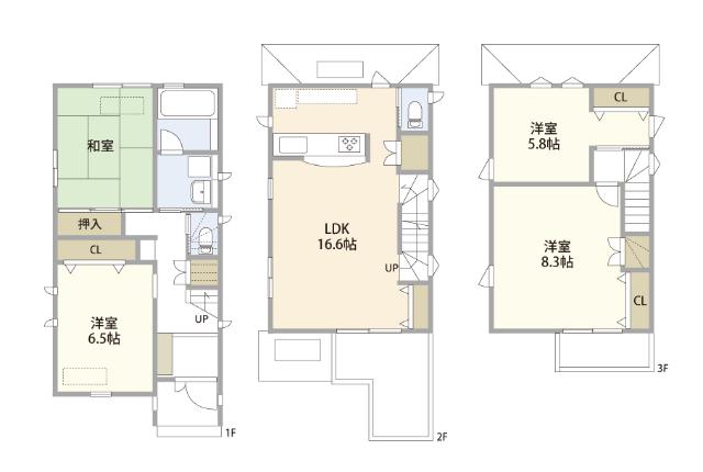 葛飾区西亀有３丁目中古戸建 間取り図画像