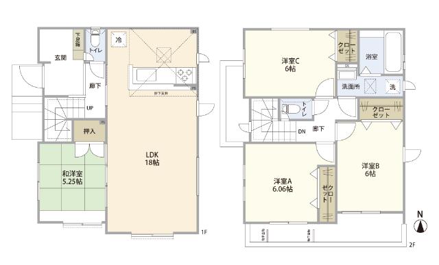 新和三丁目中古戸建 間取り図画像