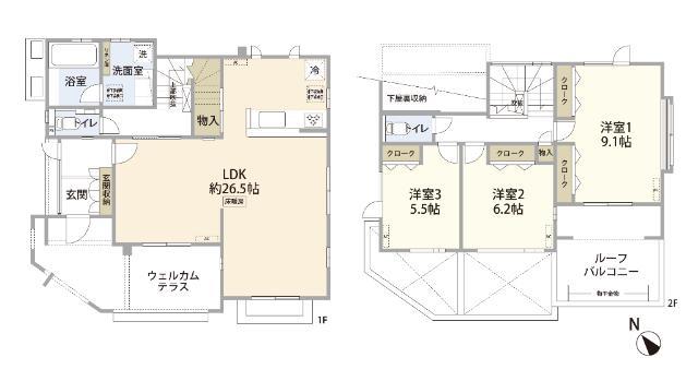 新三郷ららシティ中古戸建 間取り図画像