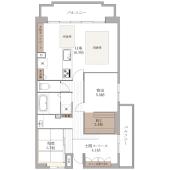 2LDK+土間、価格3260万円、専有面積70.68㎡、バルコニー14.05㎡