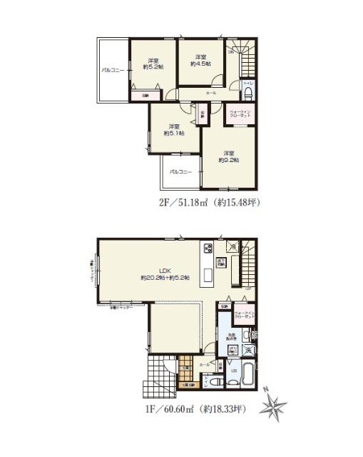 千葉市中央区都町4期　新築戸建1号棟 間取り図画像