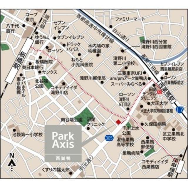 パークアクシス西巣鴨（1201） 地形図・案内図
