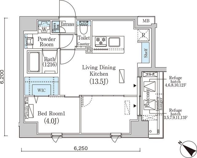 フルハウス赤羽（1003） 間取り図画像