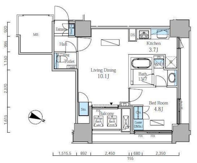 富ヶ谷スプリングス（404） 間取り図画像