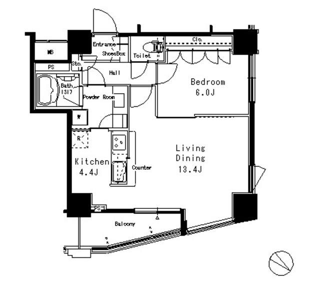 ＭＦＰＲ目黒タワー（1607） 間取り図画像