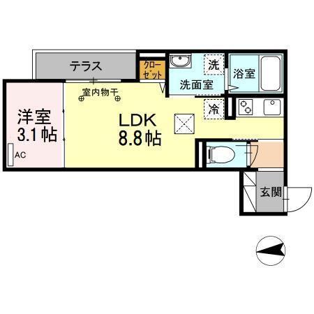 コルツァ蓮根（101） 間取り図画像
