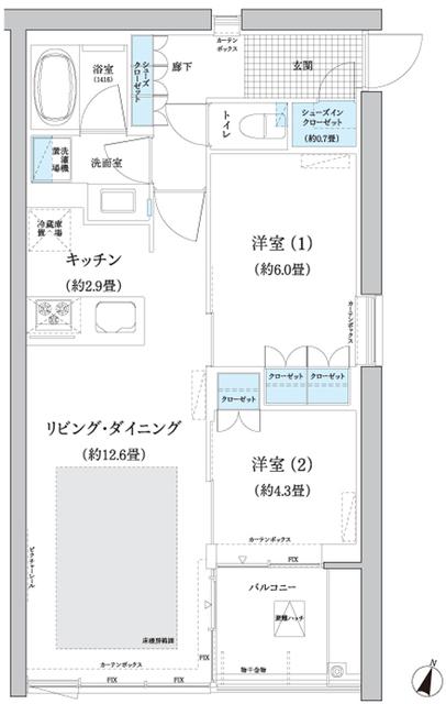 ガーデニエール砧　ＷＥＳＴ（250） 間取り図画像