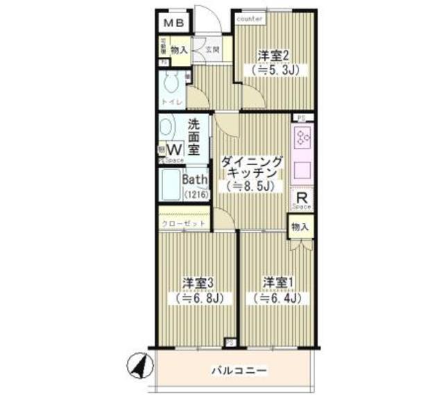 第２ゼルコーバ烏山（305） 間取り図画像