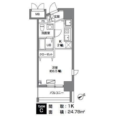 カスタリア三ノ輪（1101） 間取り図画像