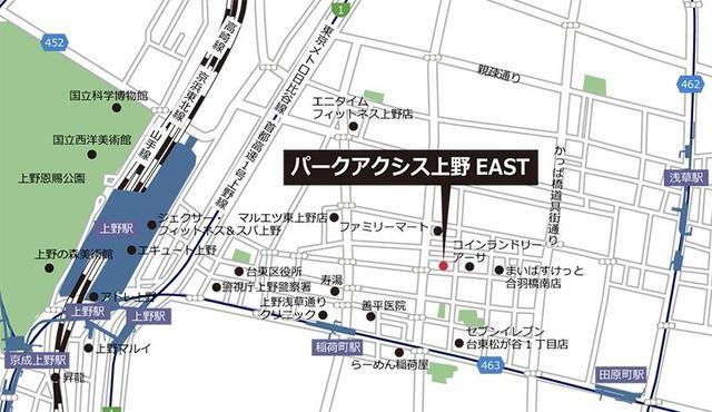 パークアクシス上野ＥＡＳＴ（301） 地形図・案内図