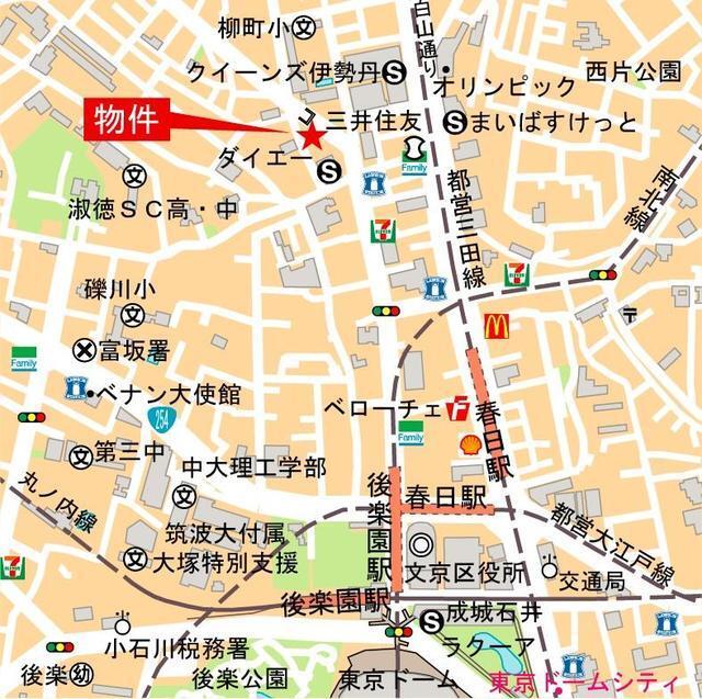 ボヌール小石川α（502） 地形図・案内図