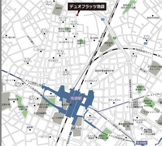 デュオフラッツ池袋（403） 地形図・案内図