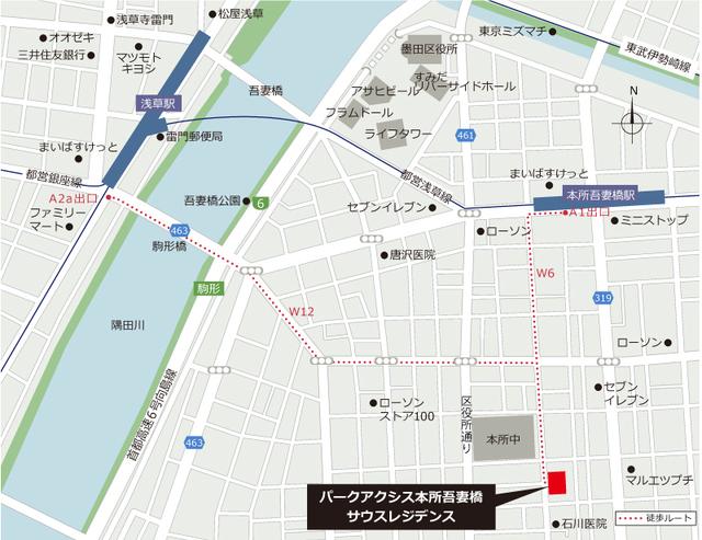 パークアクシス本所吾妻橋サウスレジデンス（513） 地形図・案内図