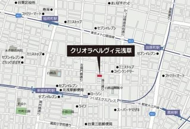 クリオラベルヴィ元浅草（602） 地形図・案内図