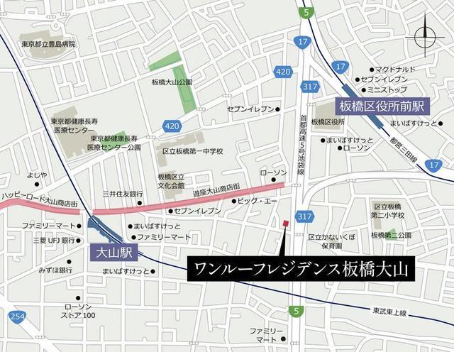 ワンルーフレジデンス板橋大山（901） 地形図・案内図