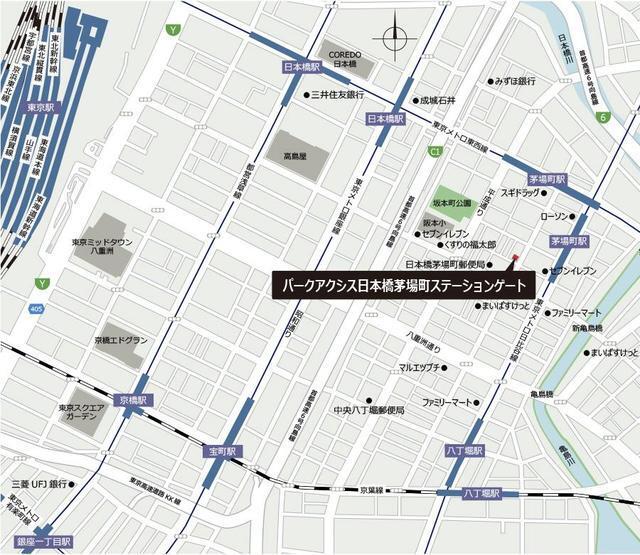 パークアクシス日本橋茅場町ステーションゲート（1204） 地形図・案内図