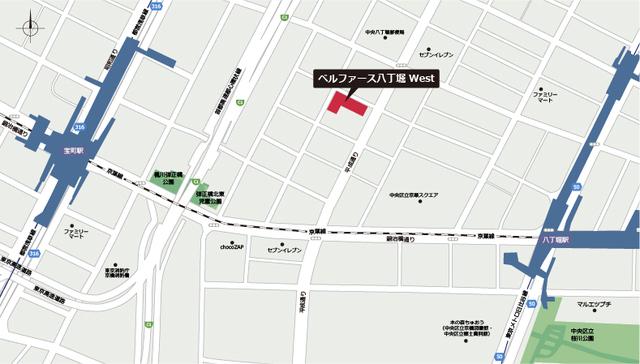ベルファース八丁堀Ｗｅｓｔ（1002） 地形図・案内図