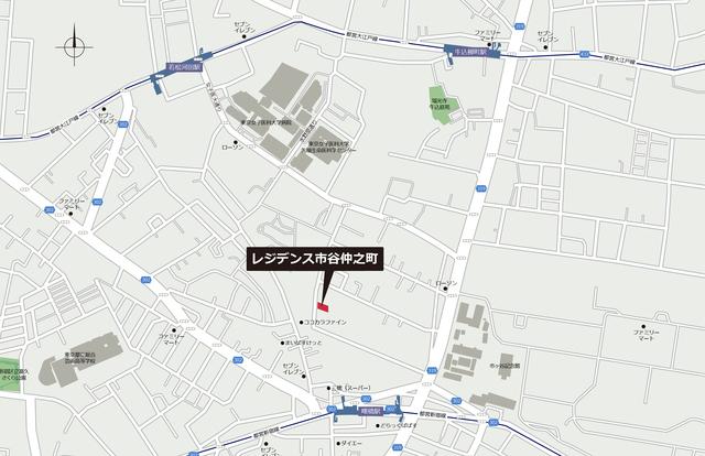 レジデンス市谷仲之町（206） 地形図・案内図