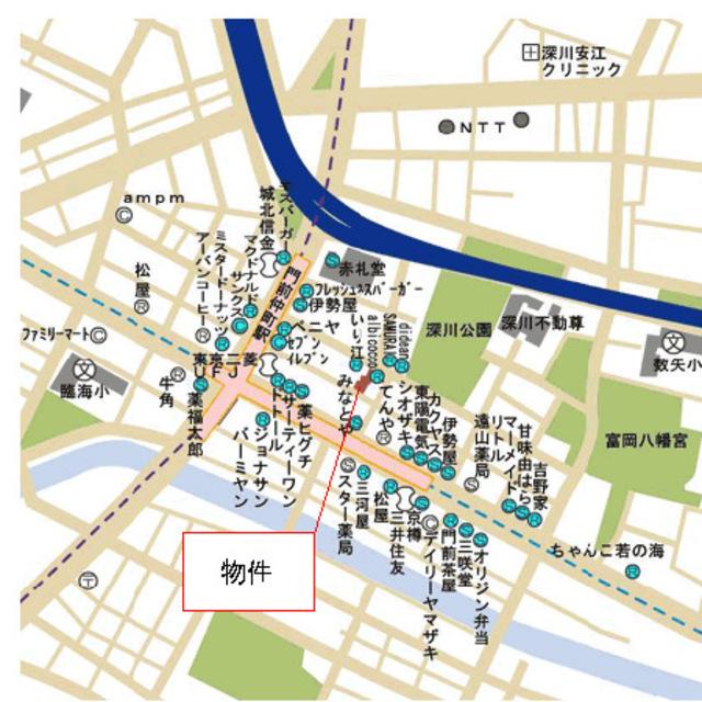 パークアクシス門前仲町（1004） 地形図・案内図