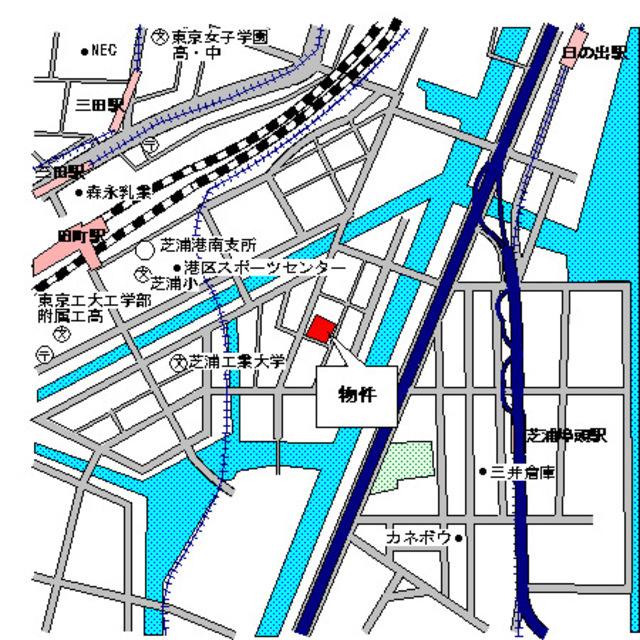 パークタワー芝浦ベイワード　アーバンウイング（1703） 地形図・案内図